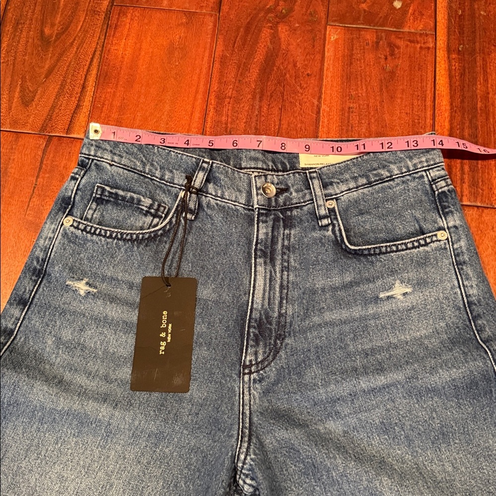 rag & bone Women's Straight Leg Jeans in Medium Blue - Picture 7 of 8